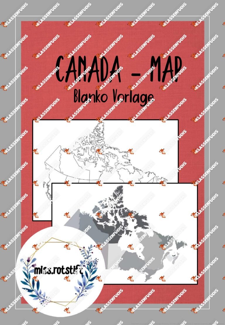 Canada map – Landkarte – Blanko Vorlage und Shape für eigene Arbeitsblätter